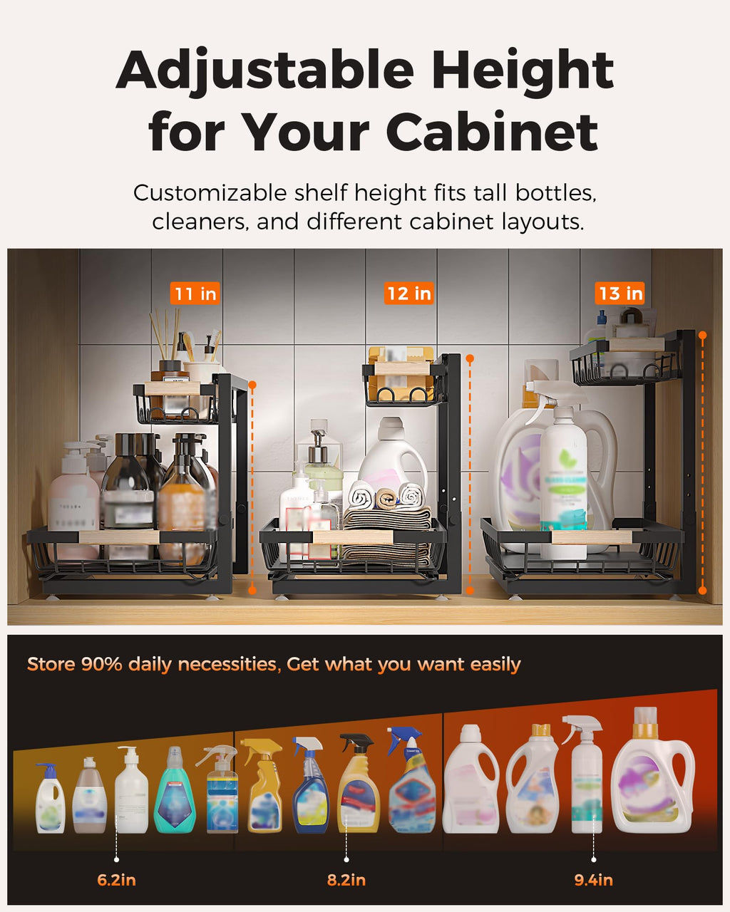 Sevenblue Adjustable 2-Tier Under-Sink Organizer — 2-Pack product image 5