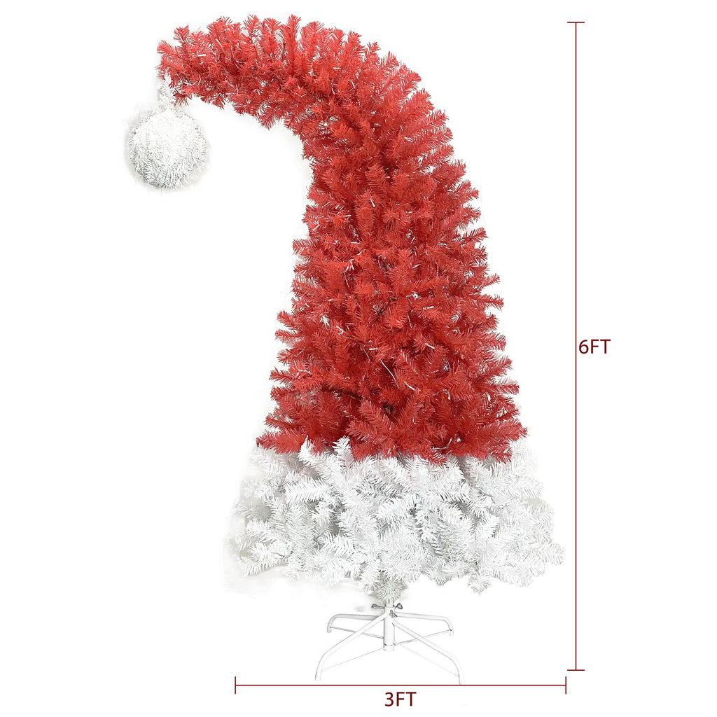 Santa hat Christmas tree size — 6 ft tall, 3 ft wide