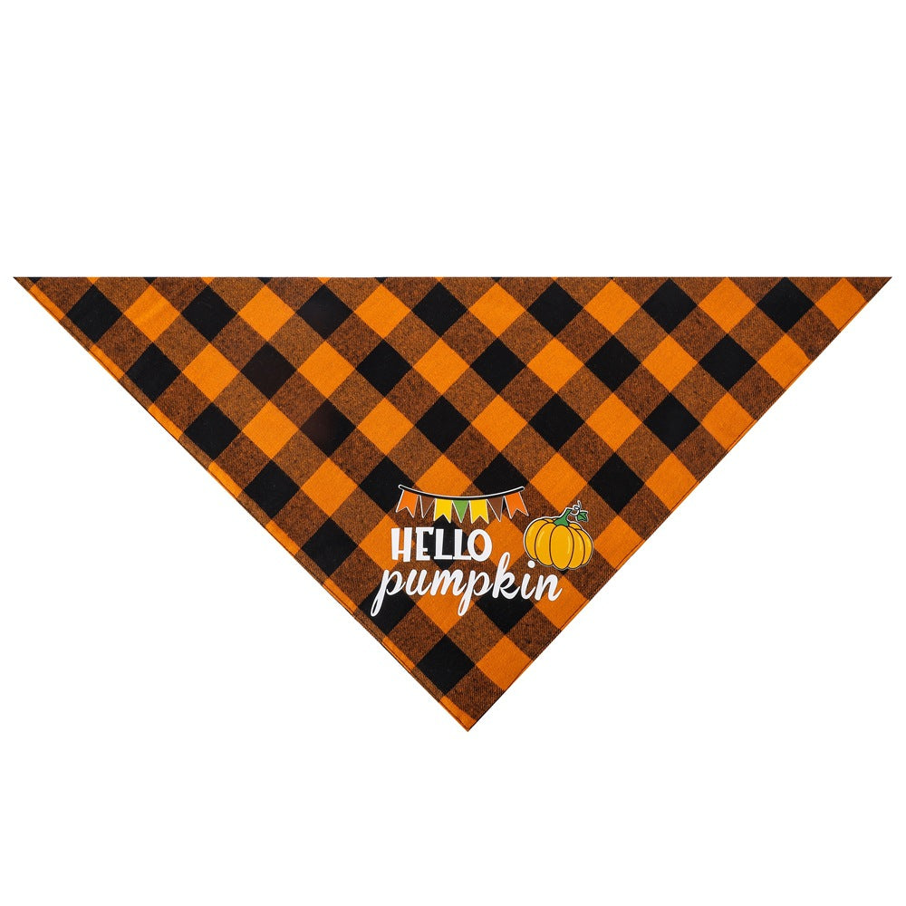 Cotton Plaid Thanksgiving Pet Bandana