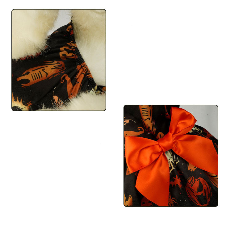 Halloween dress for small pets with pumpkin pattern, alternate view