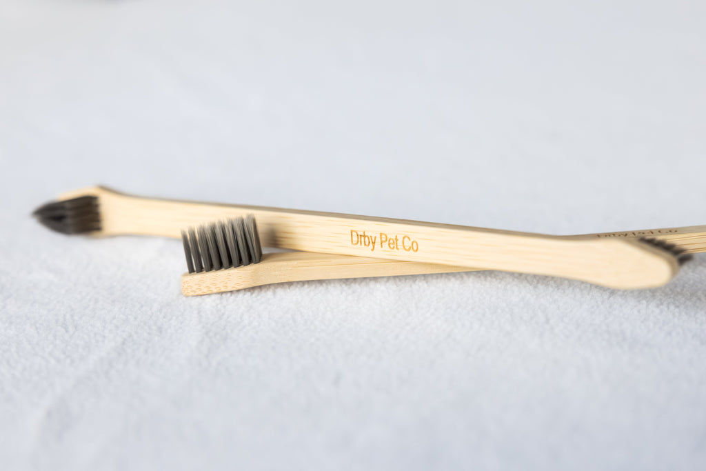 Drby dual-end bamboo pet toothbrush — dog toothbrush with two brush sizes