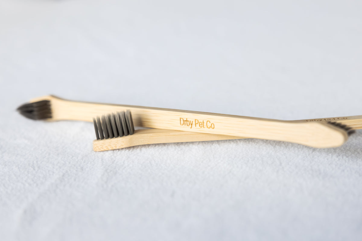 Drby dual-end bamboo pet toothbrush — dog toothbrush with two brush sizes