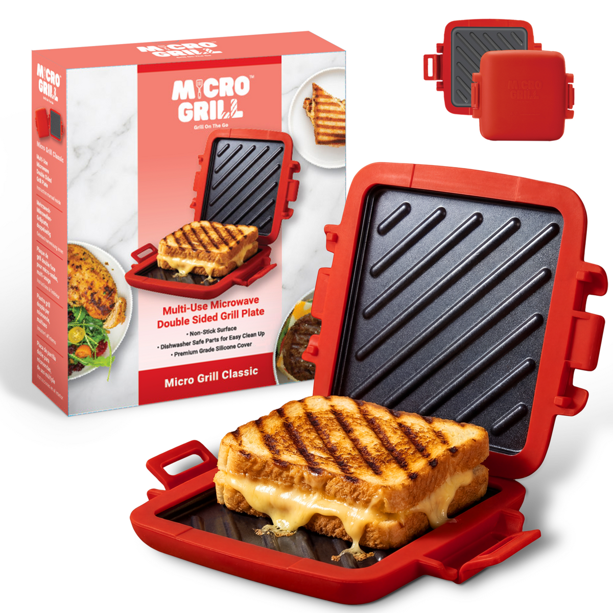 Micro Grill Classic microwave sandwich grill, red product view