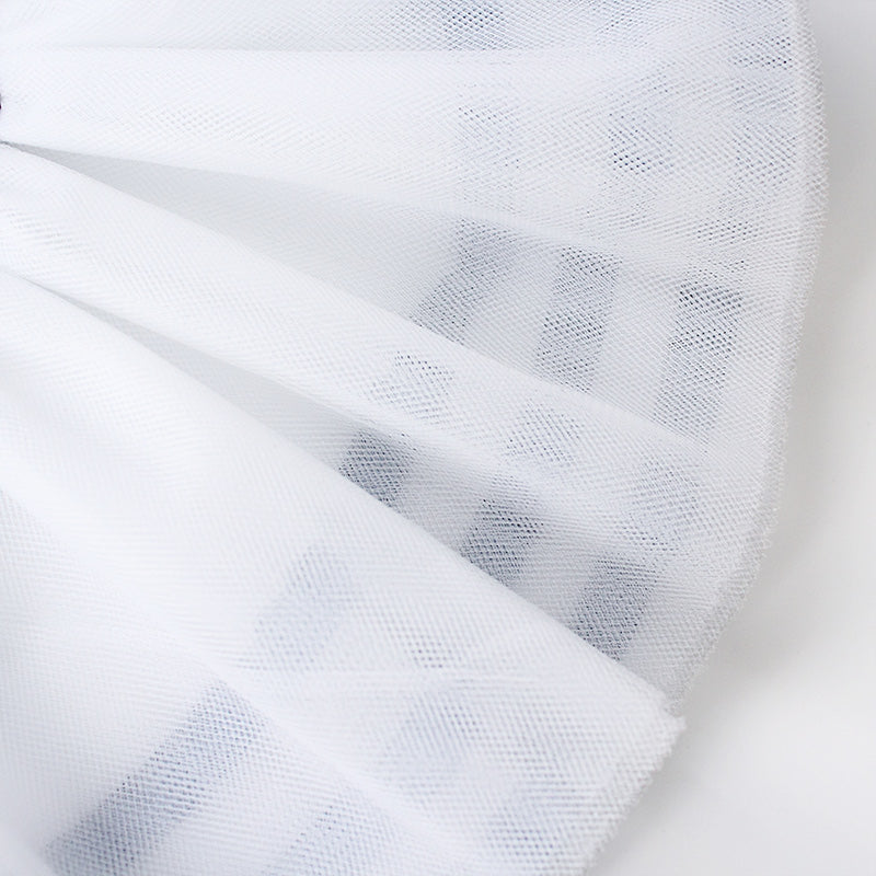 Close-up of the white tutu mesh fabric