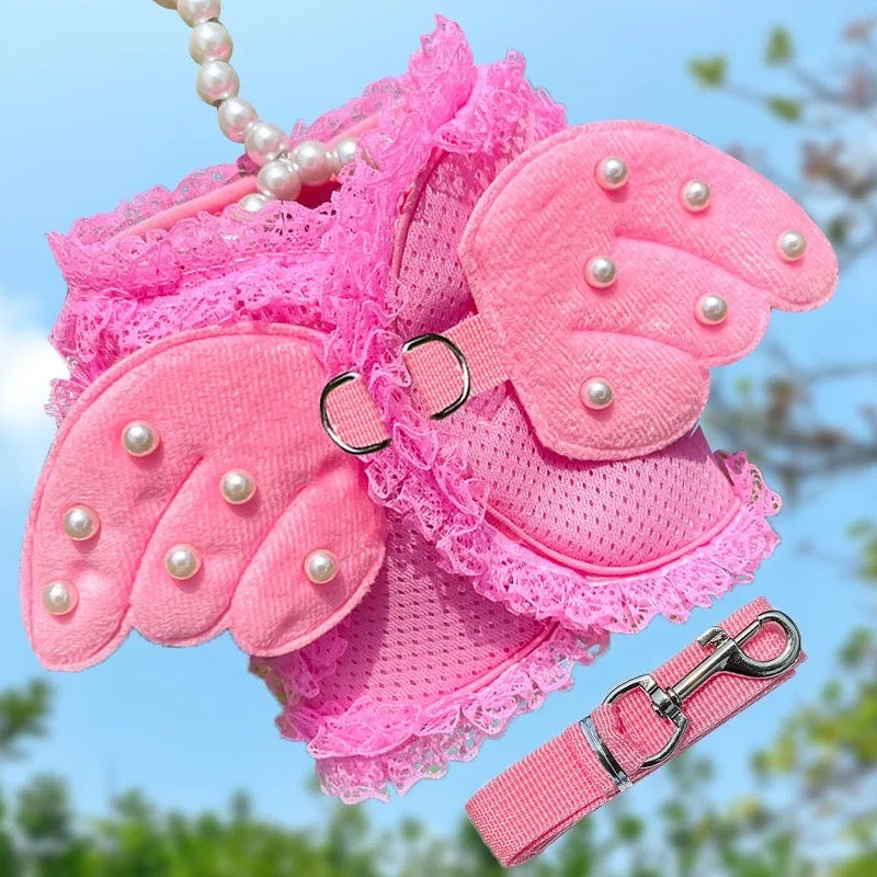 Angel Wings Dog Harness & Leash Walking Set