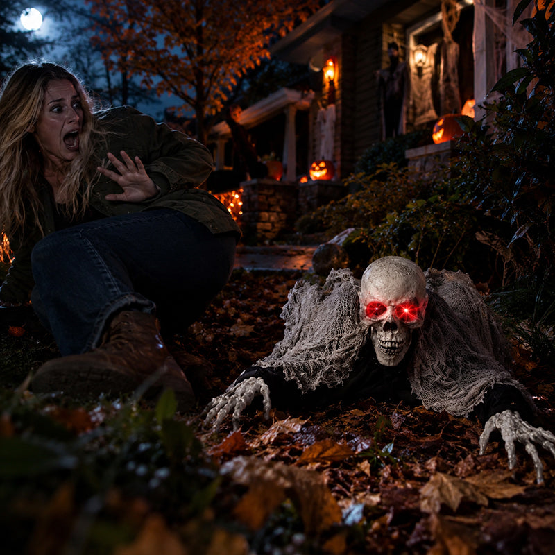 Voice Control Halloween Ghost with Glowing Eyes