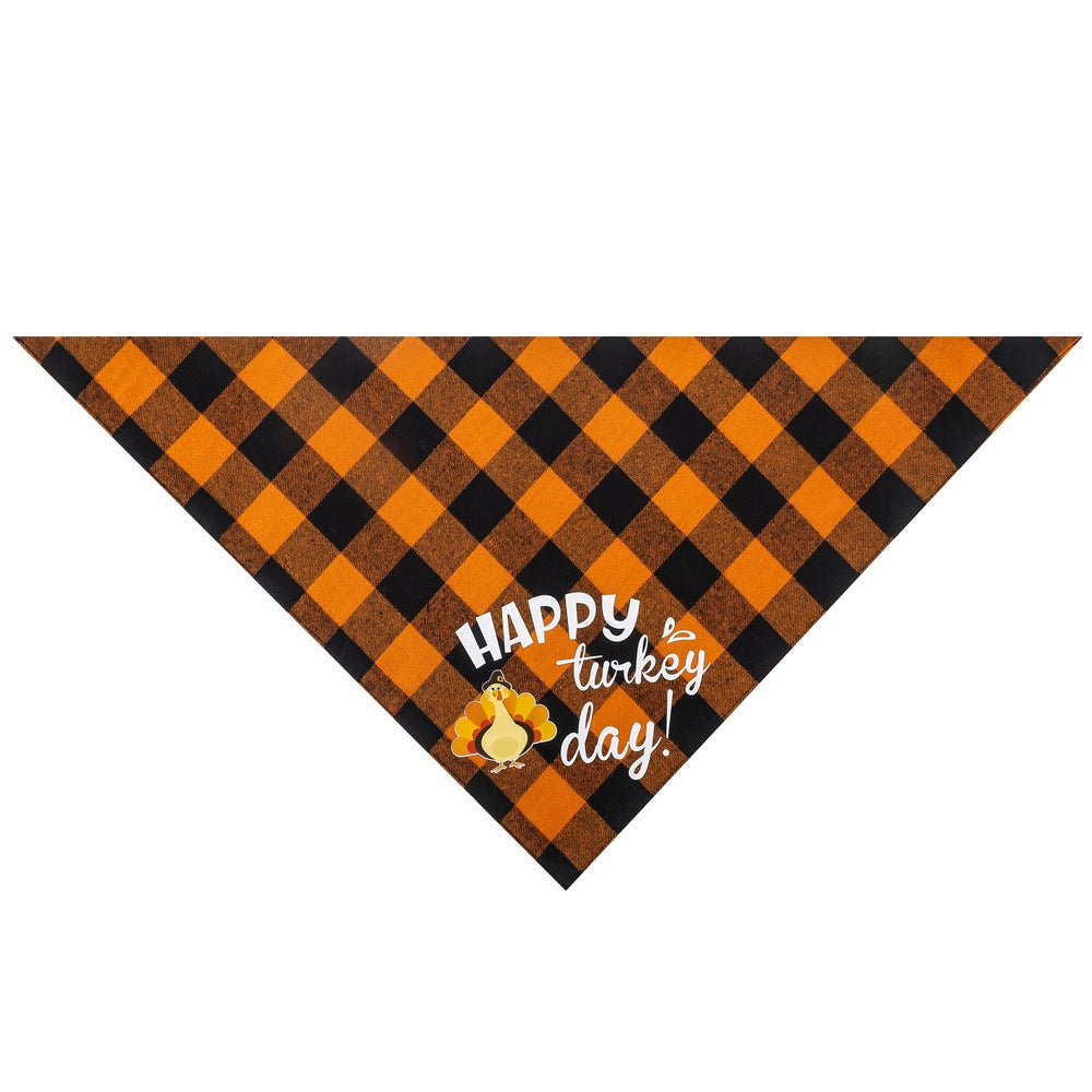 Cotton Plaid Thanksgiving Pet Bandana