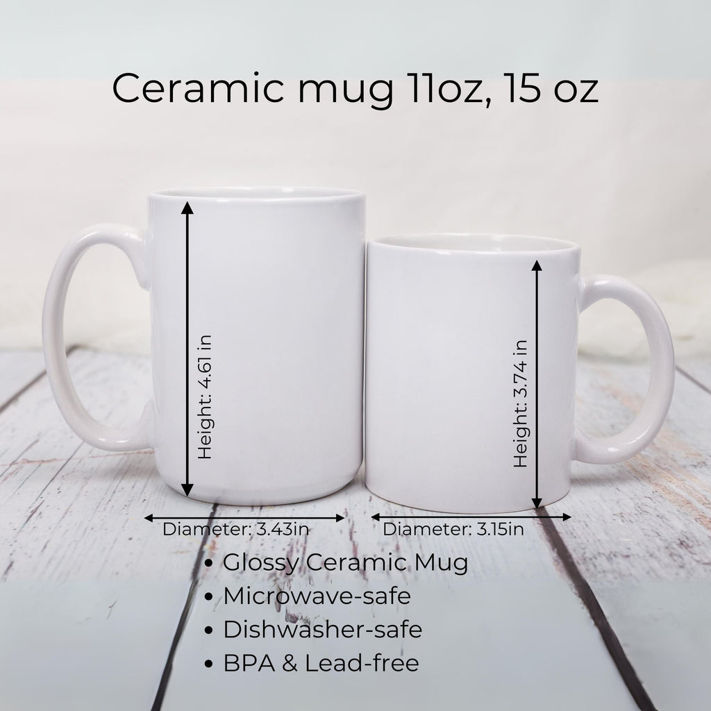 Christmas Chickens | 15oz Ceramic Coffee Mug — Funny Holiday Mug with Chickens