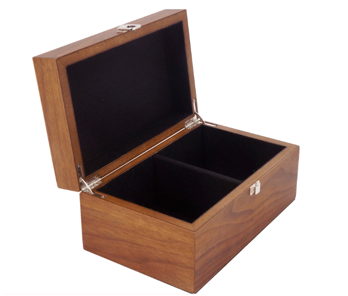 Wooden storage box for the chess pieces