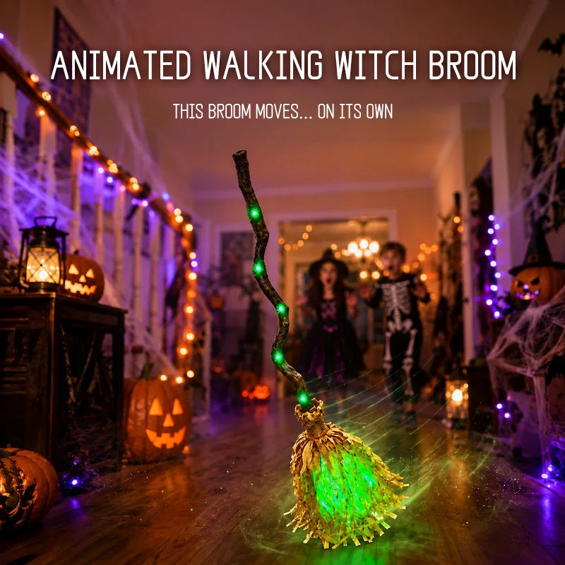 Glowing Witch Broom with Sound Effects