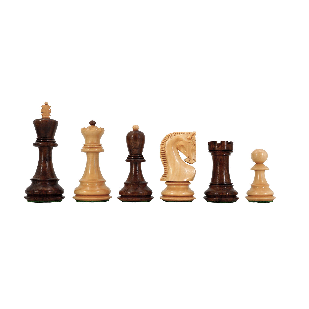 Wooden chess pieces — king, queen, bishop, knight, rook and pawn by DealSpark
