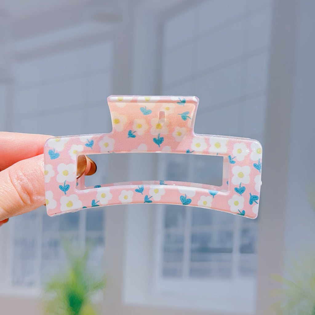 Pressed Flower Hair Claw Clips