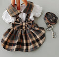 London Plaid Dog Harness Dress & Leash Set