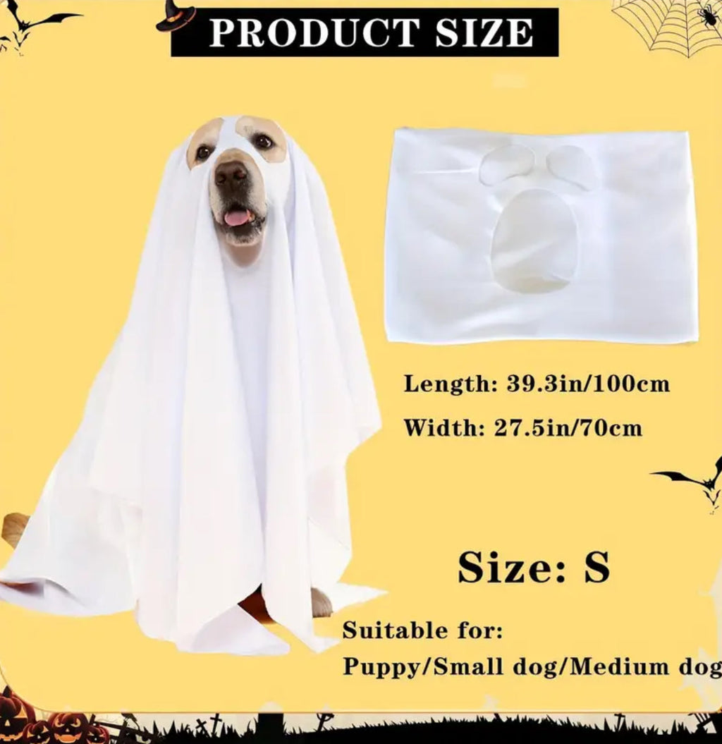Ghost Halloween Dog Costume | Spooky Pet Outfit