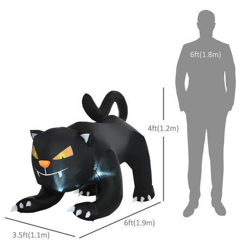 4Ft Tall Halloween Inflatable Black Cat Airblown Outdoor Yard Decoration Holiday Garden Decor