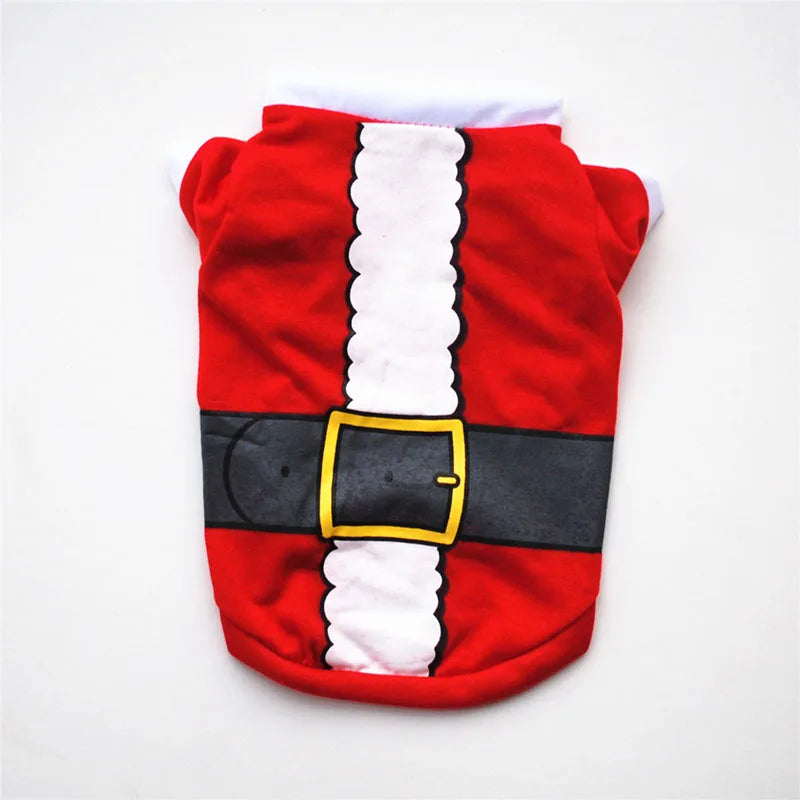 Santa suit design Christmas dog shirt with belt print
