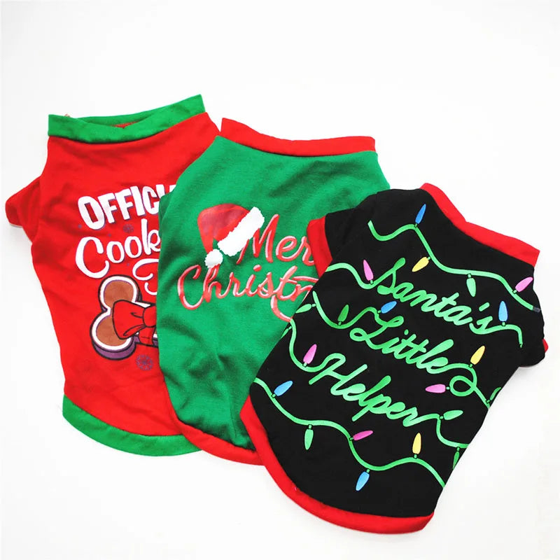 Dog Christmas shirts in three festive designs