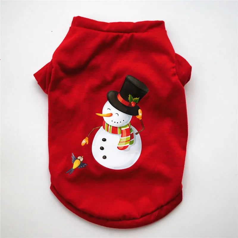 Red snowman Christmas dog shirt