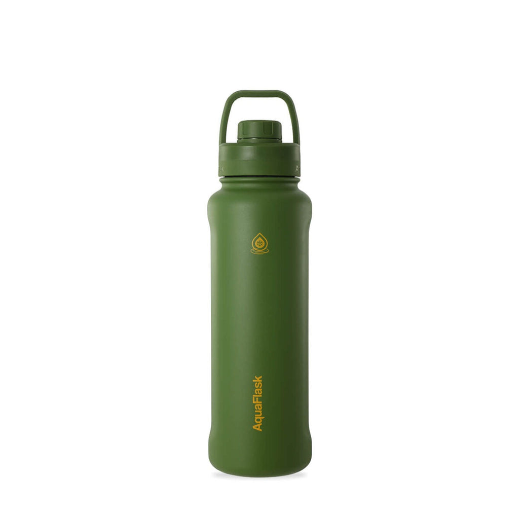 AquaFlask 1080ml (40oz) Stainless Steel Water Bottle with Sports Lid – Hot & Cold, Leakproof, BPA-Free