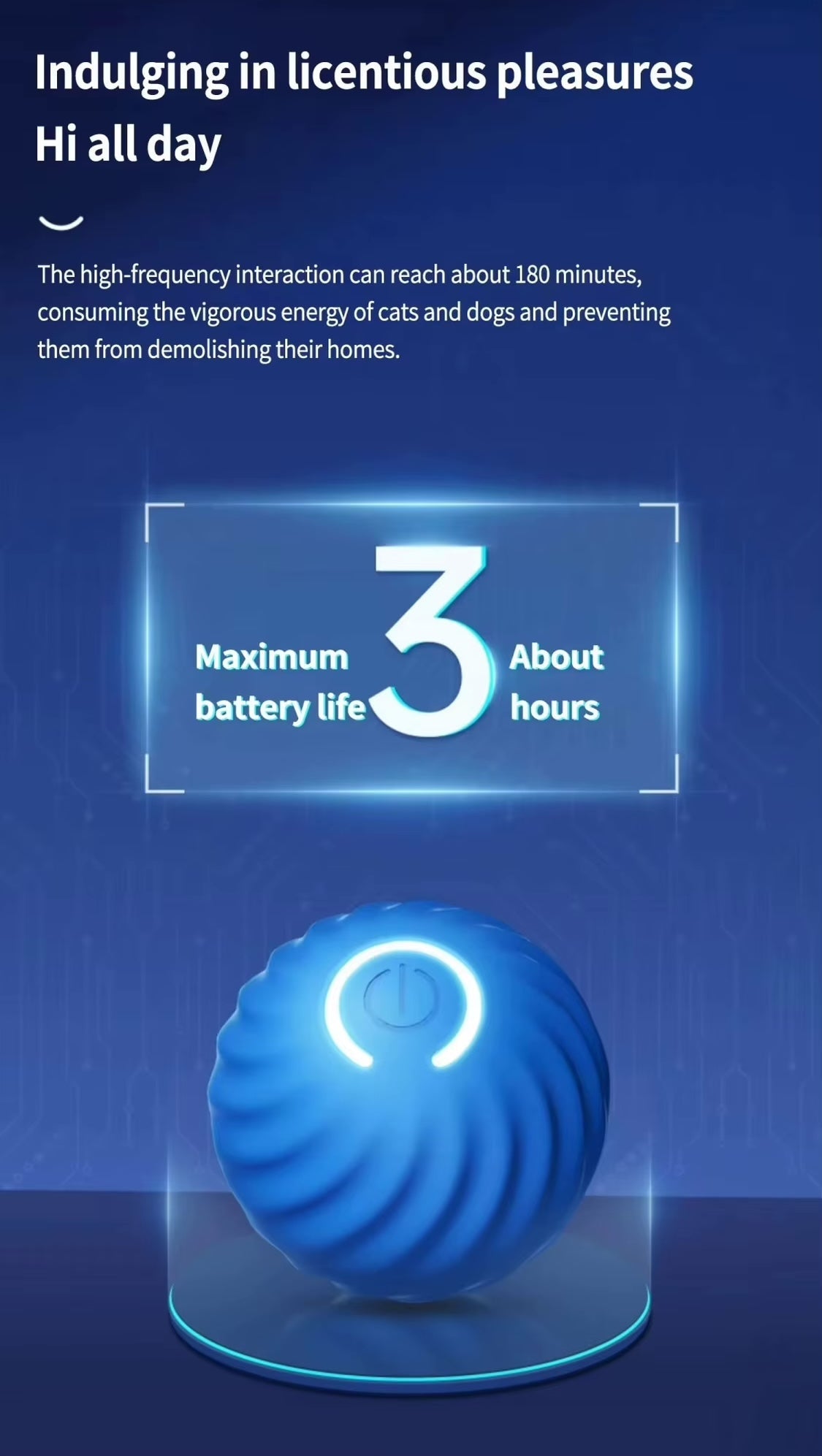 USB Vibrating Ball Toy for Dogs & Cats
