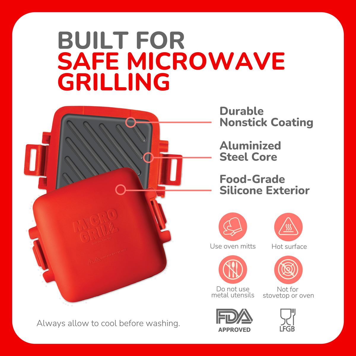 Micro Grill Classic microwave sandwich grill, alternate view