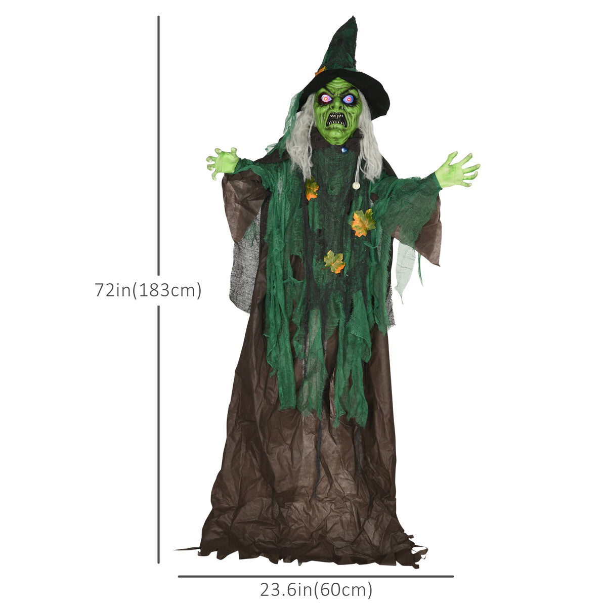 4.7 ft Hanging Mummy Halloween Prop – Animated, Motion & Sound Activated, Light-Up Eyes