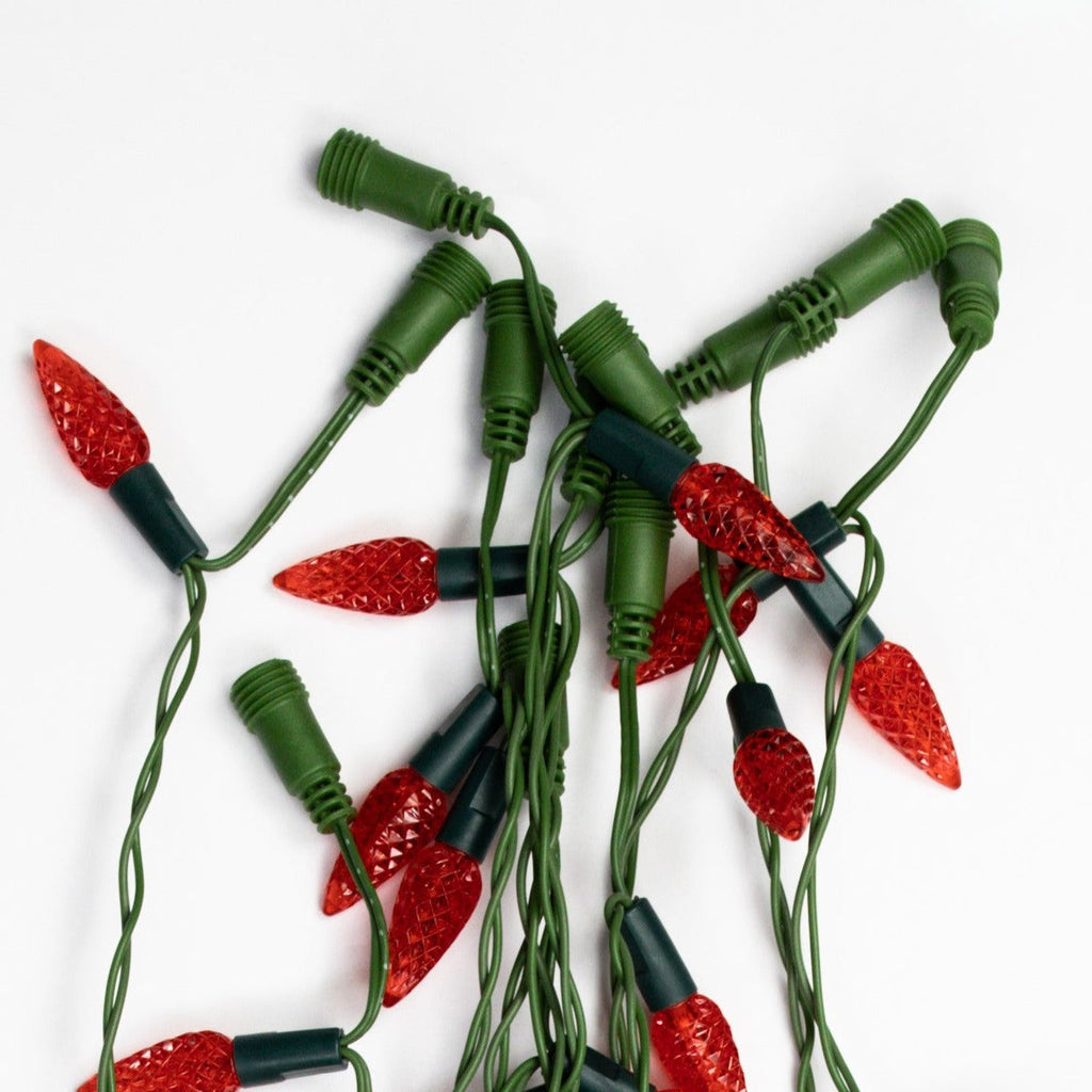 60 LED Red Lights: 10 Strands