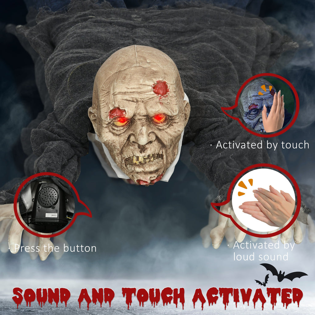 4.7 ft Hanging Mummy Halloween Prop – Animated, Motion & Sound Activated, Light-Up Eyes