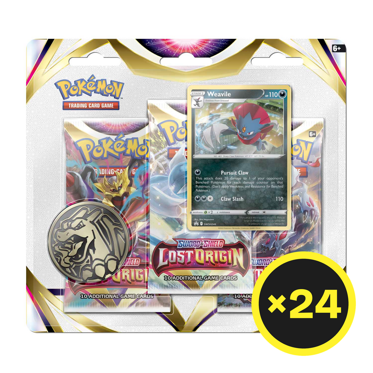 Pokémon TCG - Sword & Shield - Lost Origin - 3 Packs Blister (Weavile) product image 4