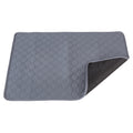 Grey washable training pad for dogs, corner folded