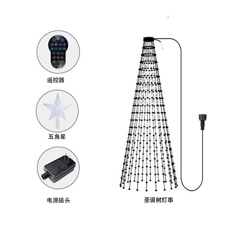 What's in the box — smart light strands, star topper, remote and power plug