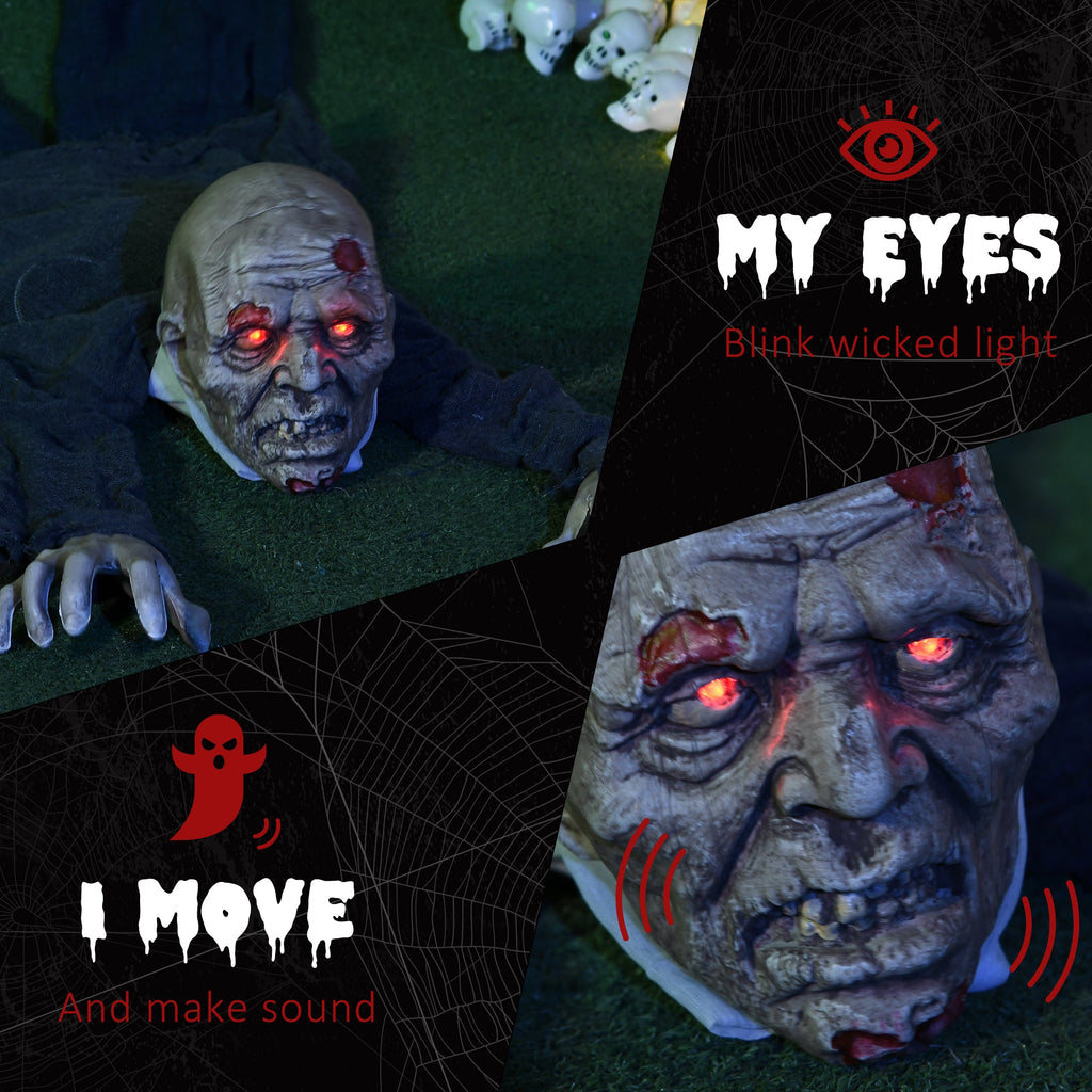 4.7 ft Hanging Mummy Halloween Prop – Animated, Motion & Sound Activated, Light-Up Eyes