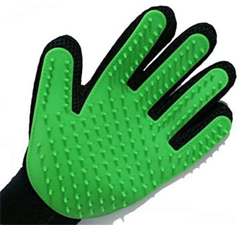 pet deshedding glove green