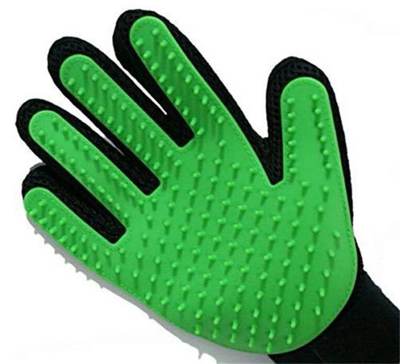pet deshedding glove green