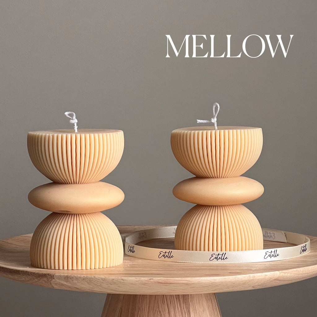 Geometric Soy Pillar Candle: Sculptural Home Decor product image 3