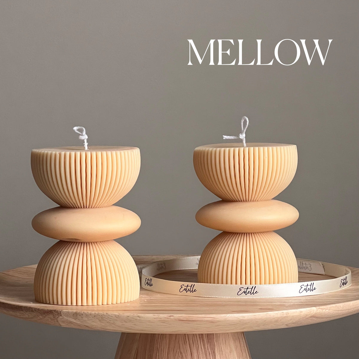 Geometric Soy Pillar Candle: Sculptural Home Decor product image 3