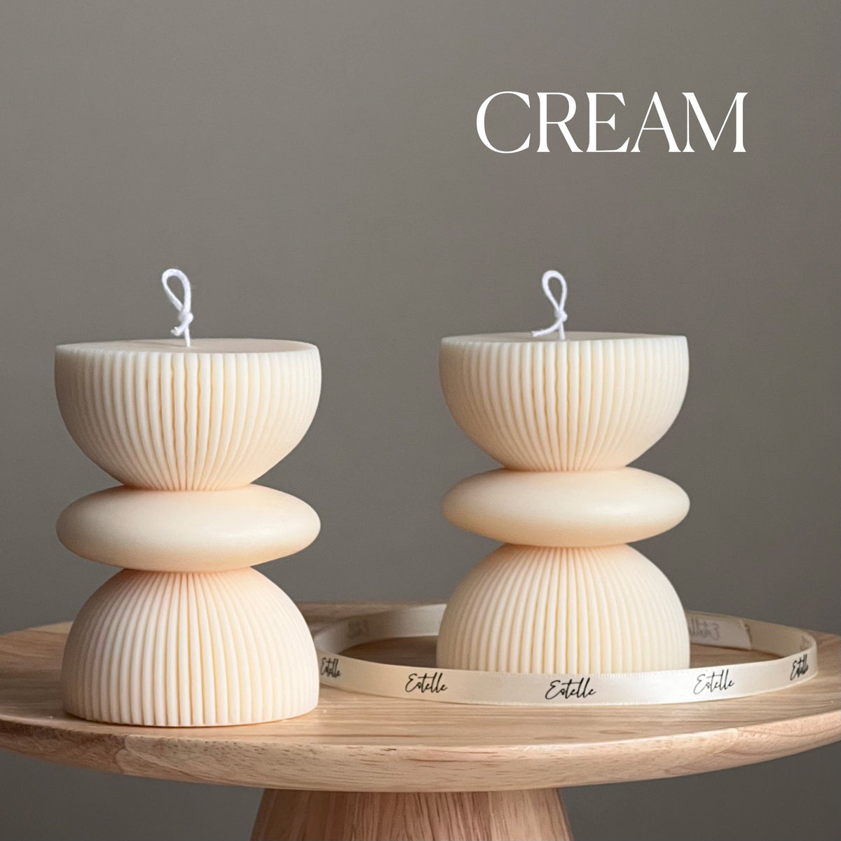 Geometric Soy Pillar Candle: Sculptural Home Decor product image 2
