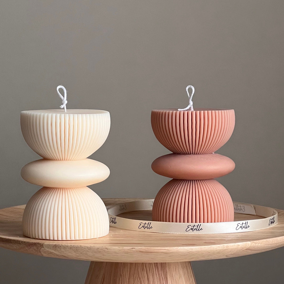 Geometric Soy Pillar Candle: Sculptural Home Decor product image 5