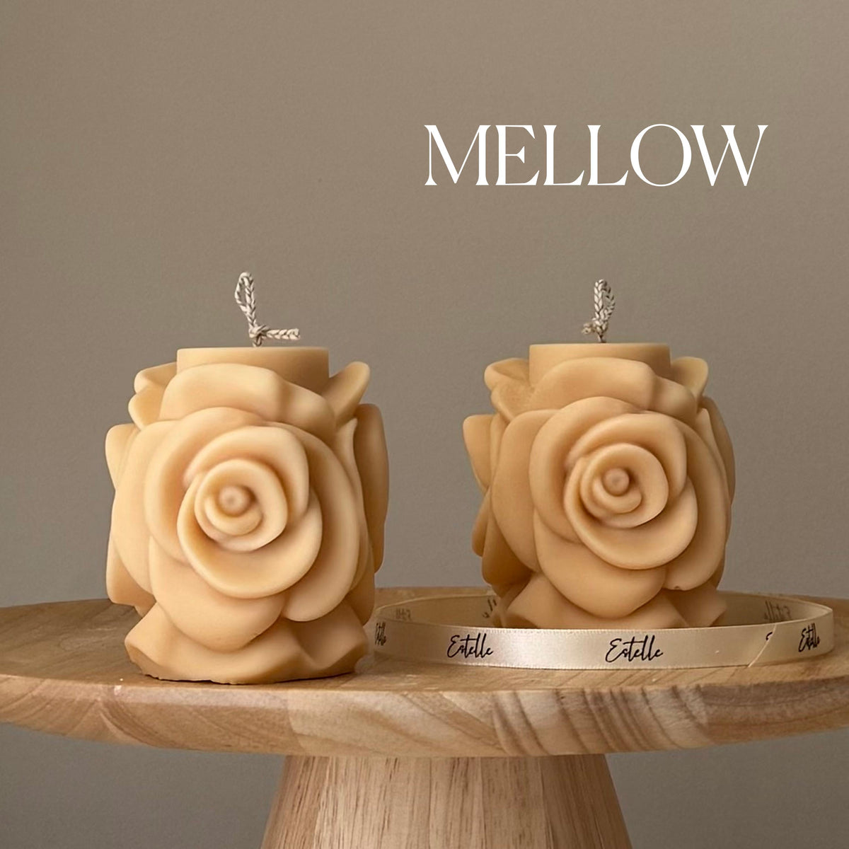 Handmade Rose Flower Candle: Vegan Soy Pillar Candle product image 2