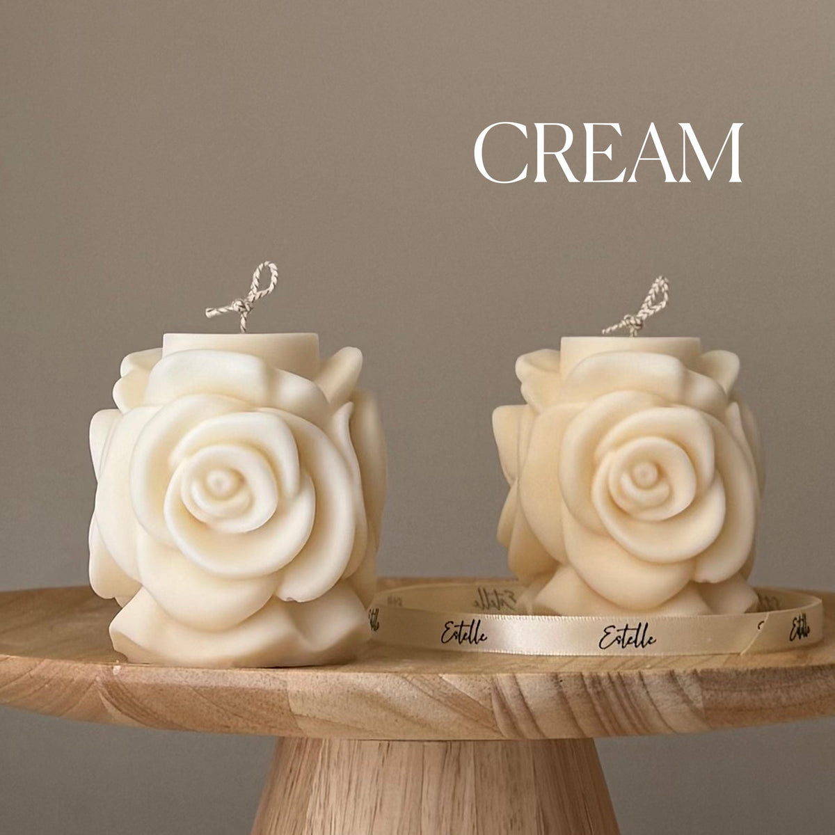 Handmade Rose Flower Candle: Vegan Soy Pillar Candle product image