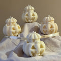 Handmade Halloween Ghost Candle with Pumpkin: Soy Wax Home Decor product image