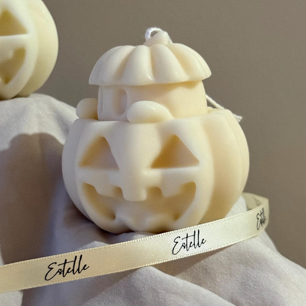 Handmade Halloween Ghost Candle with Pumpkin: Soy Wax Home Decor product image 3