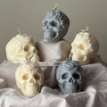 Handmade Halloween Flowers Skull Candle: Spooky Soy Wax Home Decor product image