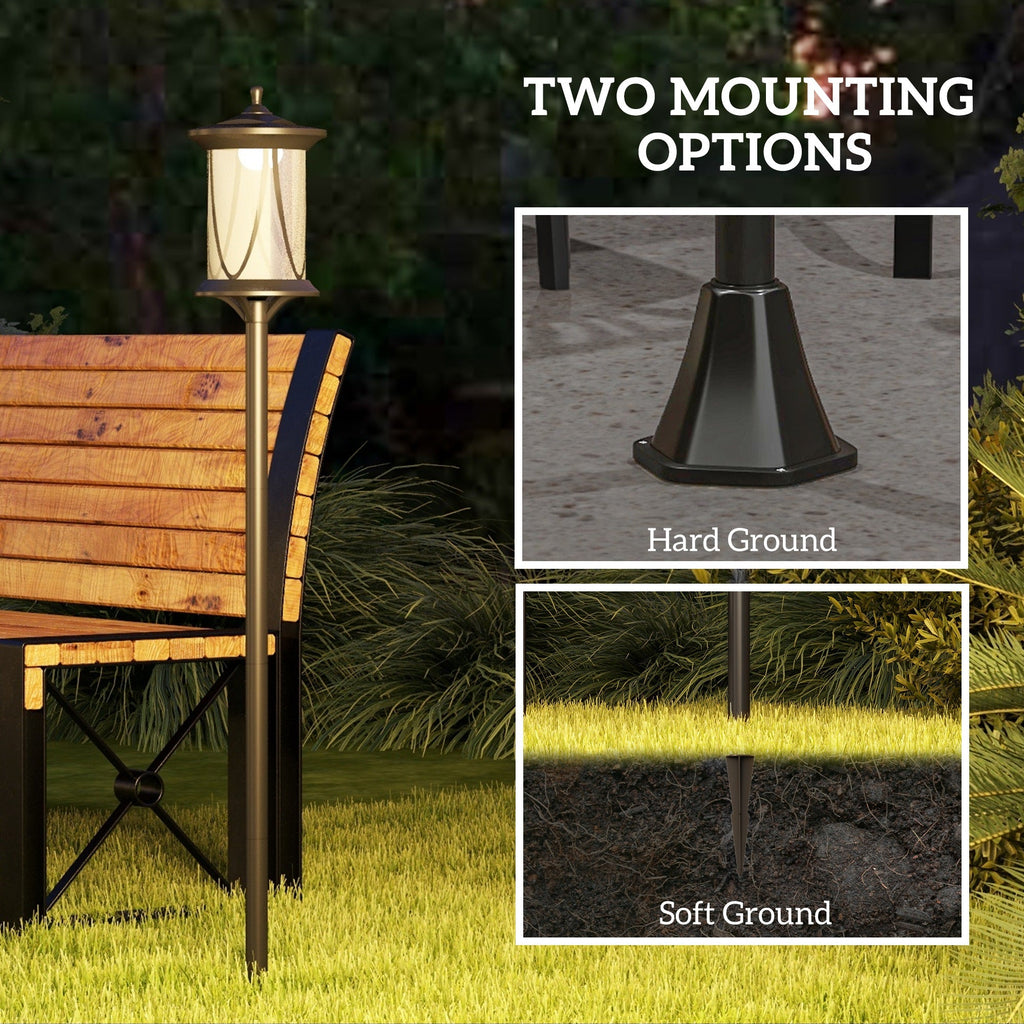 50 in Solar Post Light – Cool White LED Outdoor Lamp, IP44 Waterproof, Black