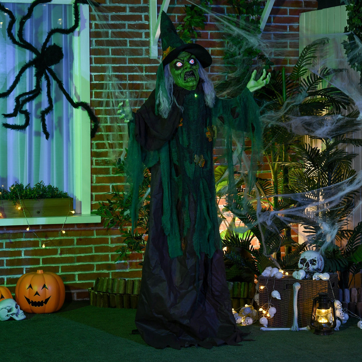 4.7 ft Hanging Mummy Halloween Prop – Animated, Motion & Sound Activated, Light-Up Eyes