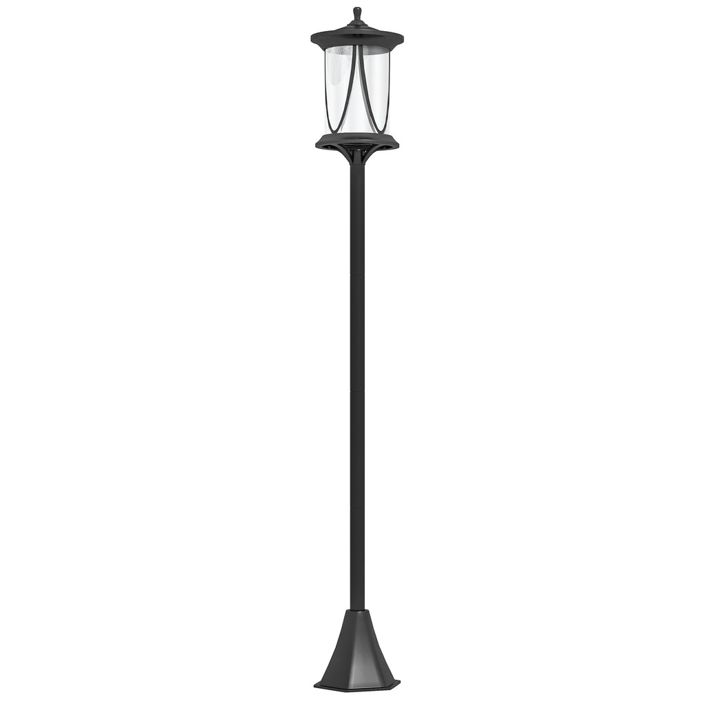 50 in Solar Post Light – Cool White LED Outdoor Lamp, IP44 Waterproof, Black