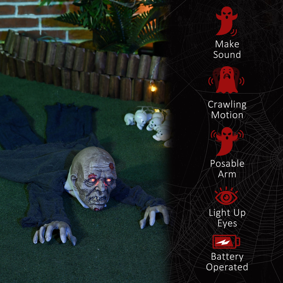 4.7 ft Hanging Mummy Halloween Prop – Animated, Motion & Sound Activated, Light-Up Eyes