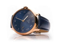 Finished Galileo mechanical watch with blue dial and leather strap by DealSpark