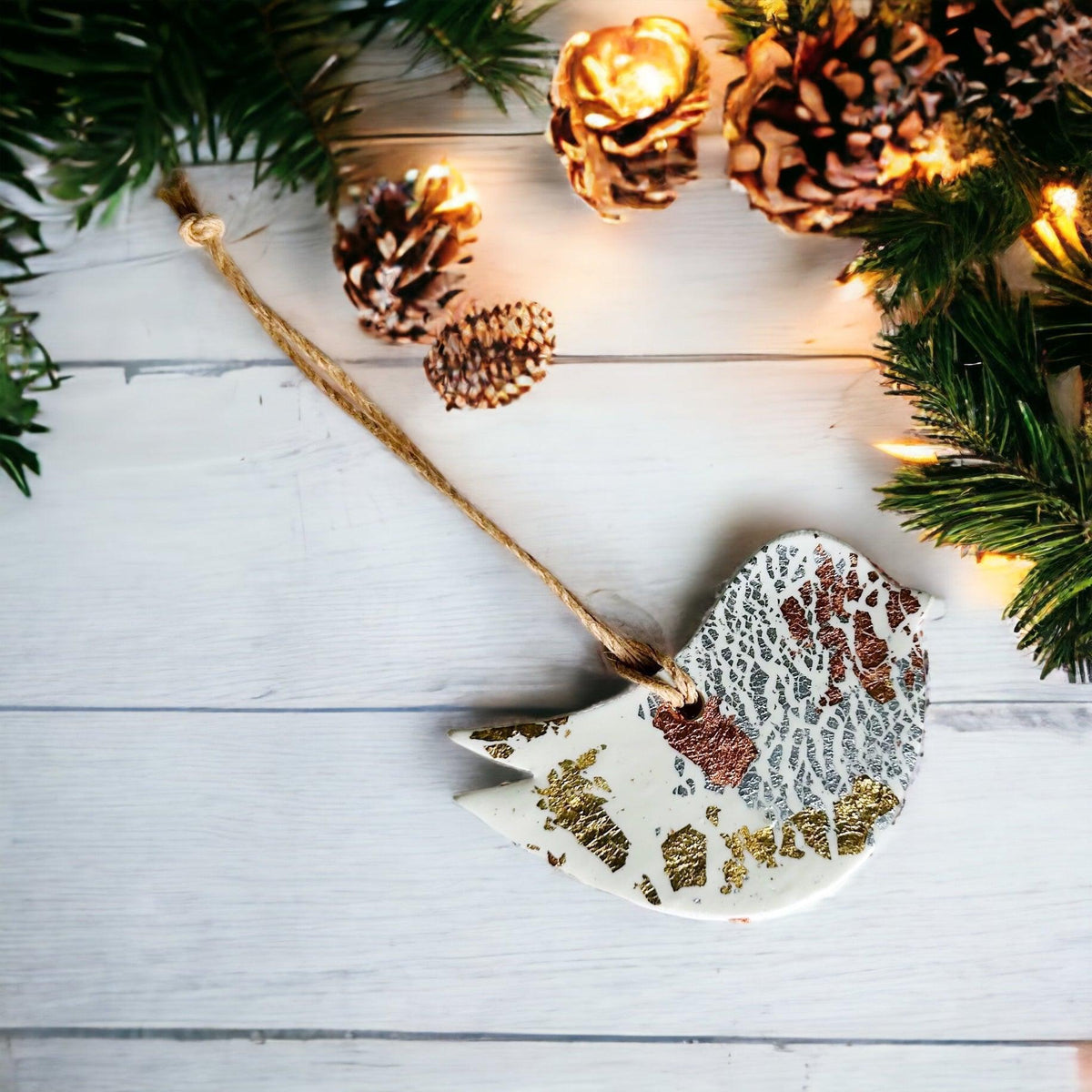 Christmas Tree Shaped Ornament, Minimalist Cottagecore Decor