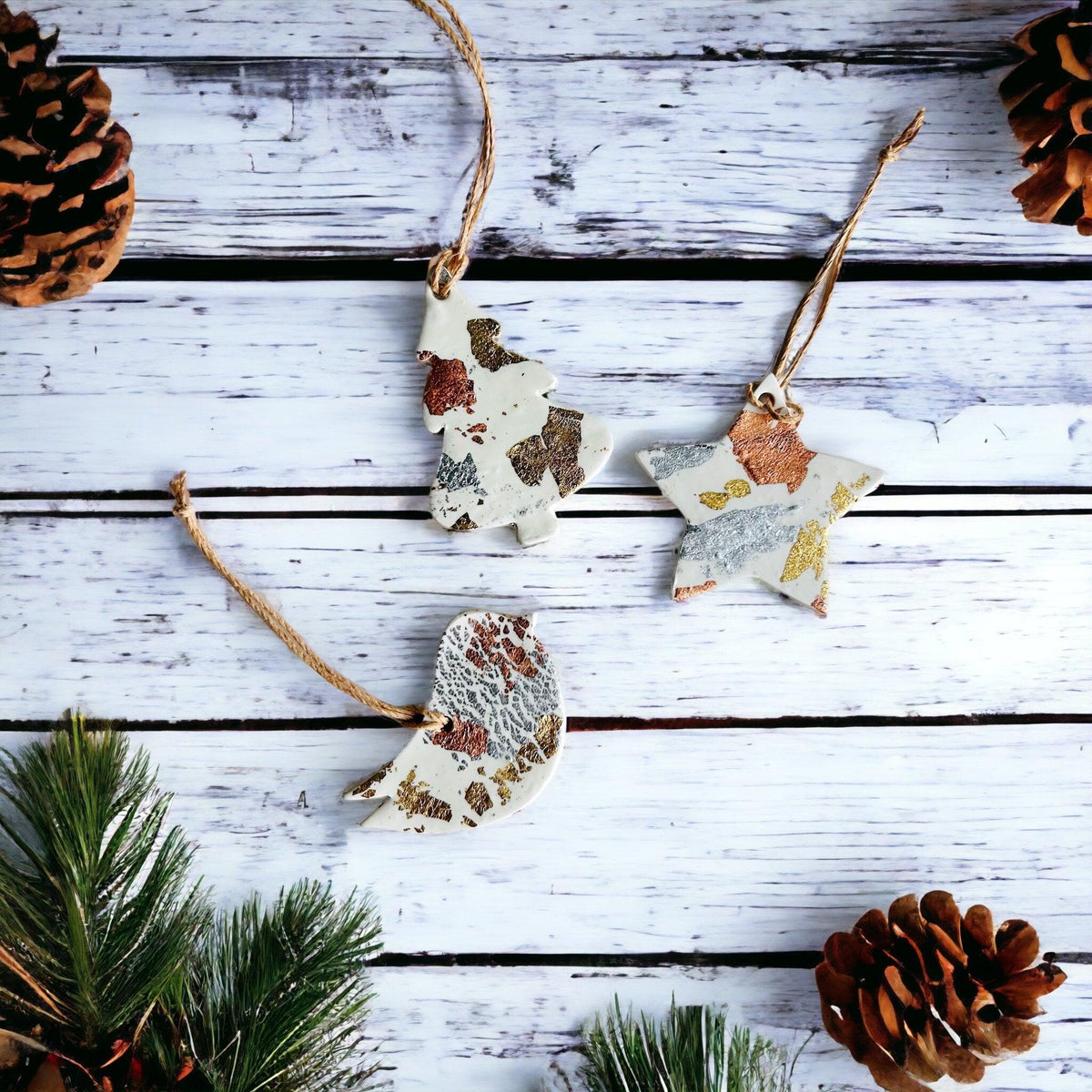 Christmas Tree Shaped Ornament, Minimalist Cottagecore Decor